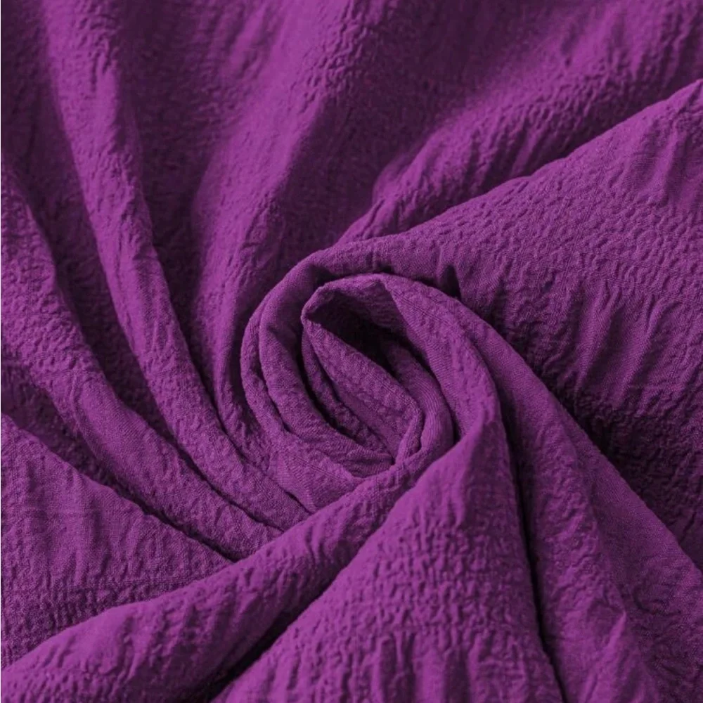 Solid Purple Ruffle Sleeveless Dress - Picture 3 of 5